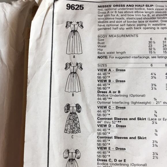 Vintage‎ 1985 McCall's Sewing Pattern 9625 Women's/Misses Formal Dress Size 6 - Picture 7 of 13